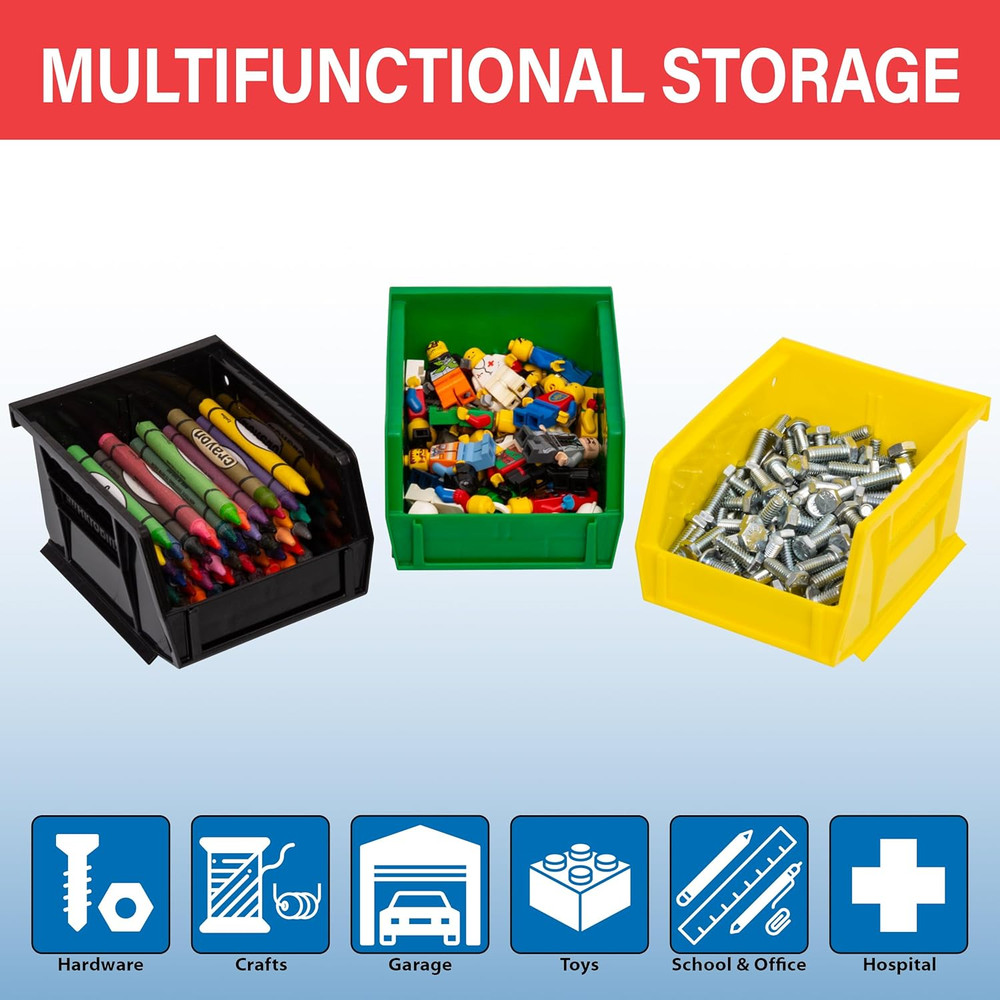 30210 Akrobins Plastic Storage Bins, Space-Saving Stackable Bins for Garage, Pan