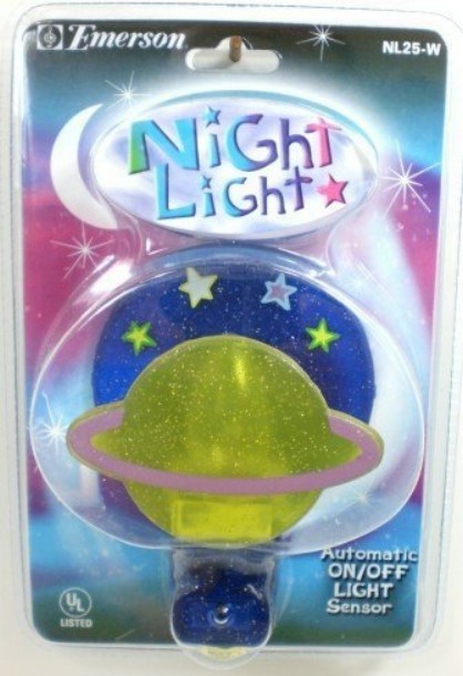 Emerson Space Automatic On/Off Sensor Night Light  Panet Saturn Solar NEW!