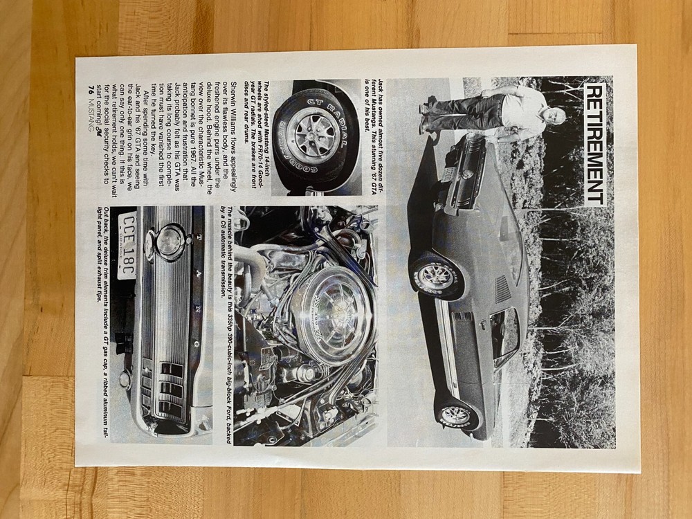 1989 Print Article 1967 GTA Fastback