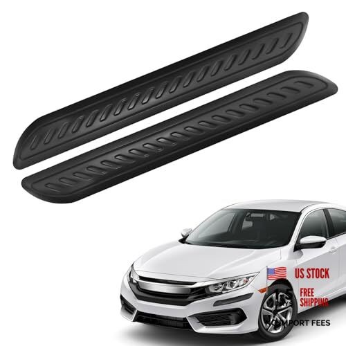 2PCS Car Bumper Protector, Front and Rear Bumper Guard, Universal black