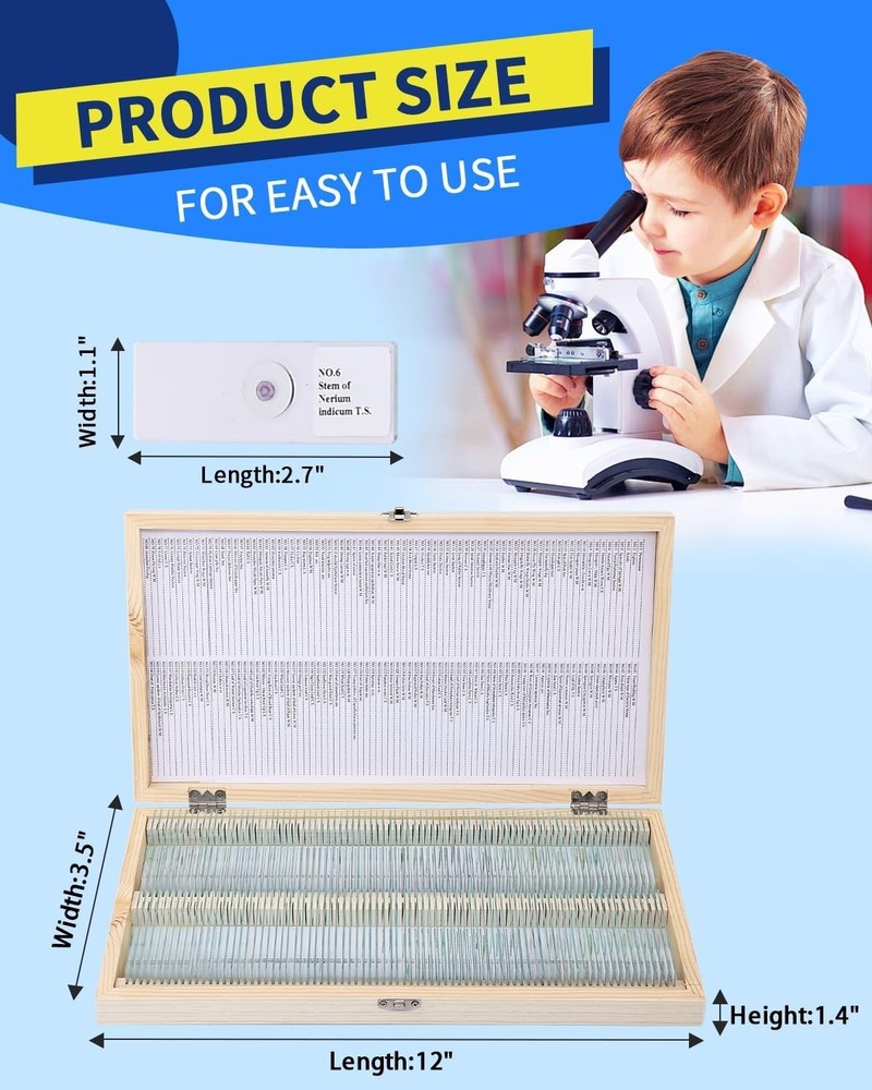 140-Pc Educational Microscope Slide Set - Safe Specimens for Young Scientists
