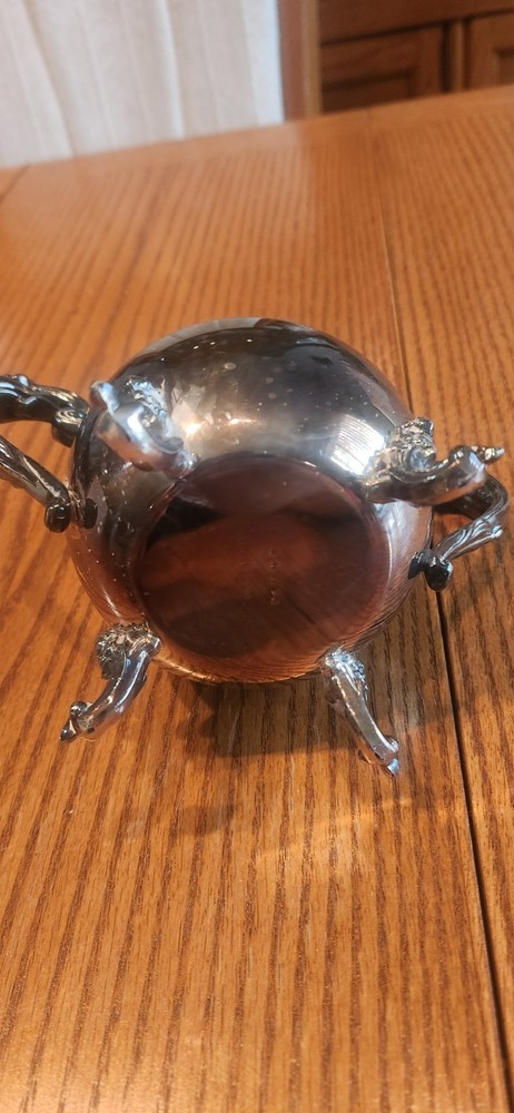 Vintage Silver Over Copper Creamer & Sugar Bowl Set