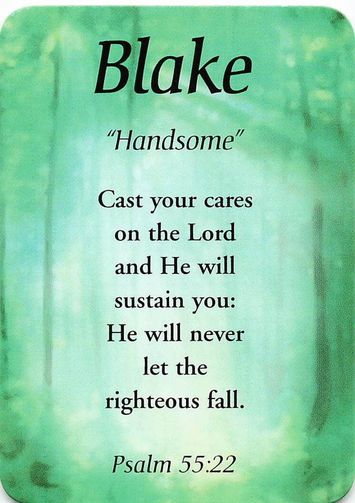 Blake "Handsome" Keepsake Name Meaning Card with Verse