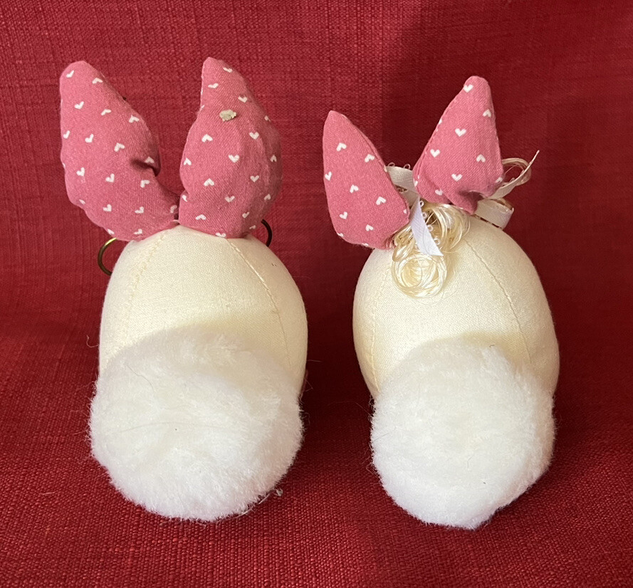 PRIMITIVE MR. and MRS.EASTER BUNNY RABBIT DOLLS FIGURINES TABLE DECOR