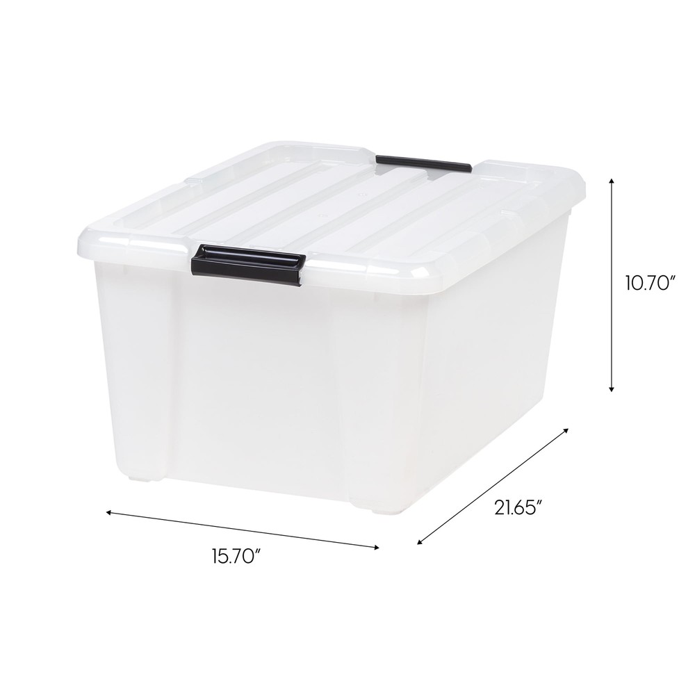 45-Qt Durable Plastic Storage Box Stackable Container Bin w/Latching Lids 4 Pack