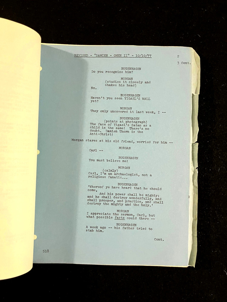 DAMIEN OMEN 2 Original Movie Script 1977 Satanic Horror Screenplay Final Draft