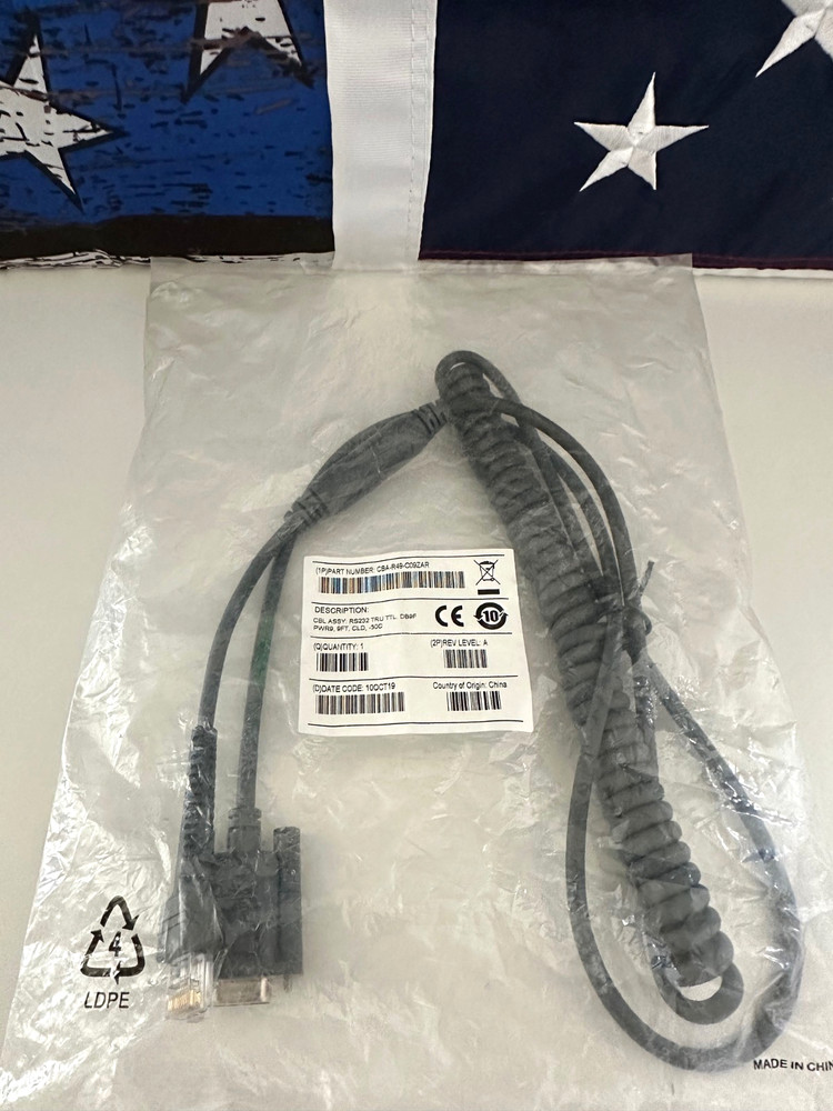 💥 Zebra CBA-R49-C09ZAR Barcode Scanner Cable,  9ft Length