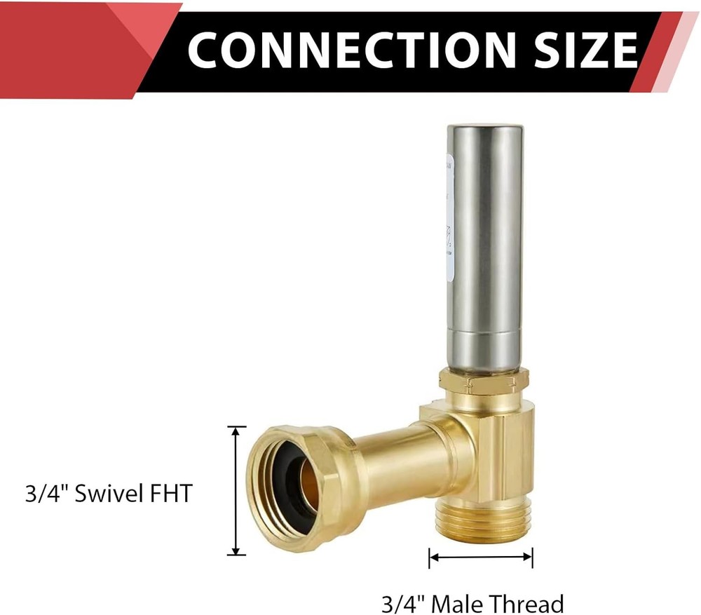 Laundry Water Hammer Arrestor 3/4" FHT x MHT Angle 2 Pack
