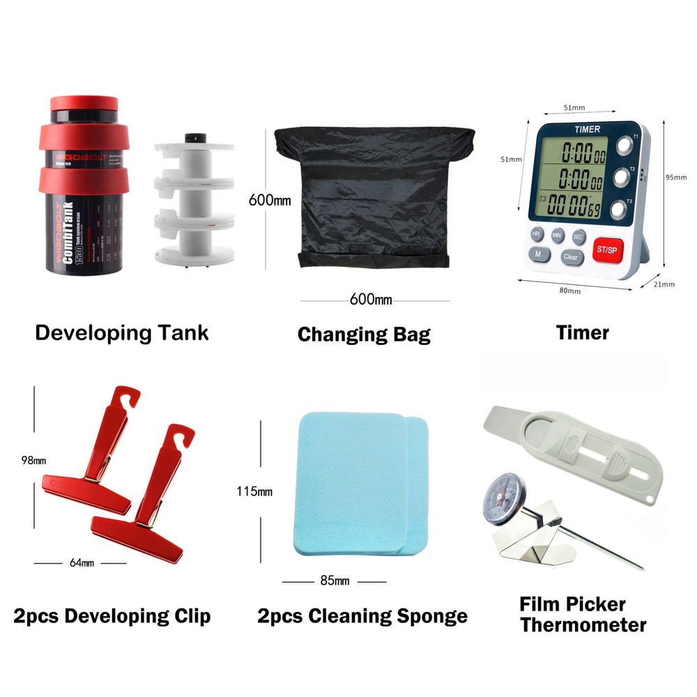 Film Processing Kit Set Developing Tank  For 120 135 Negative
