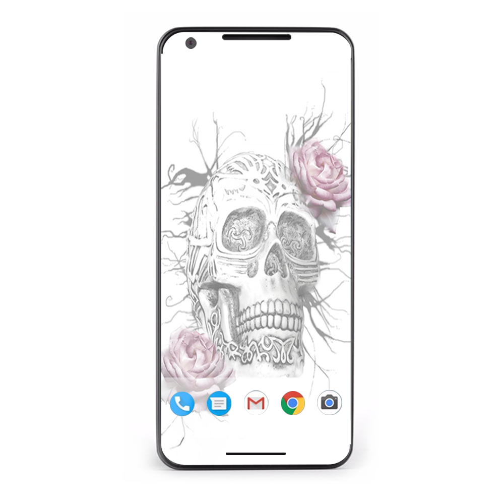 Google Pixel 2 Skins Decal Wrap Roses in Skull
