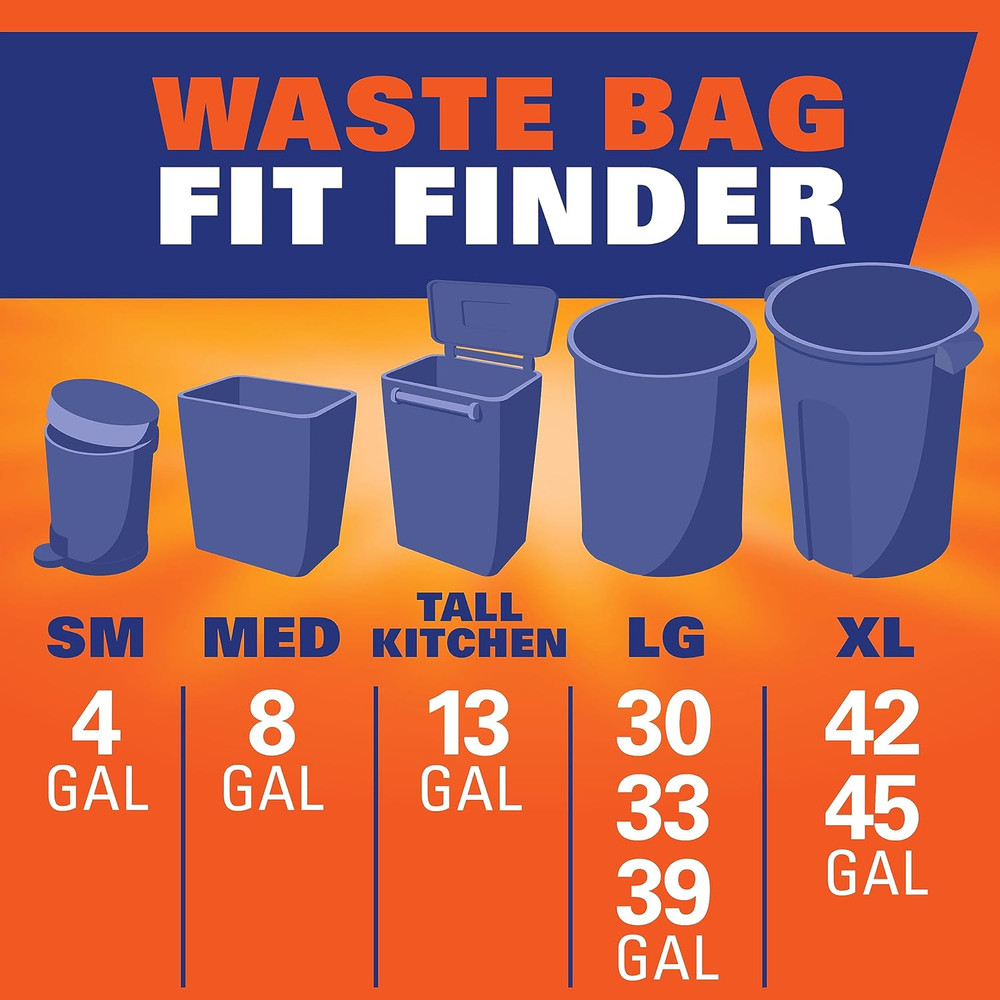 Blue Trash Bags, Blue, 13 Gallon, 60 Count