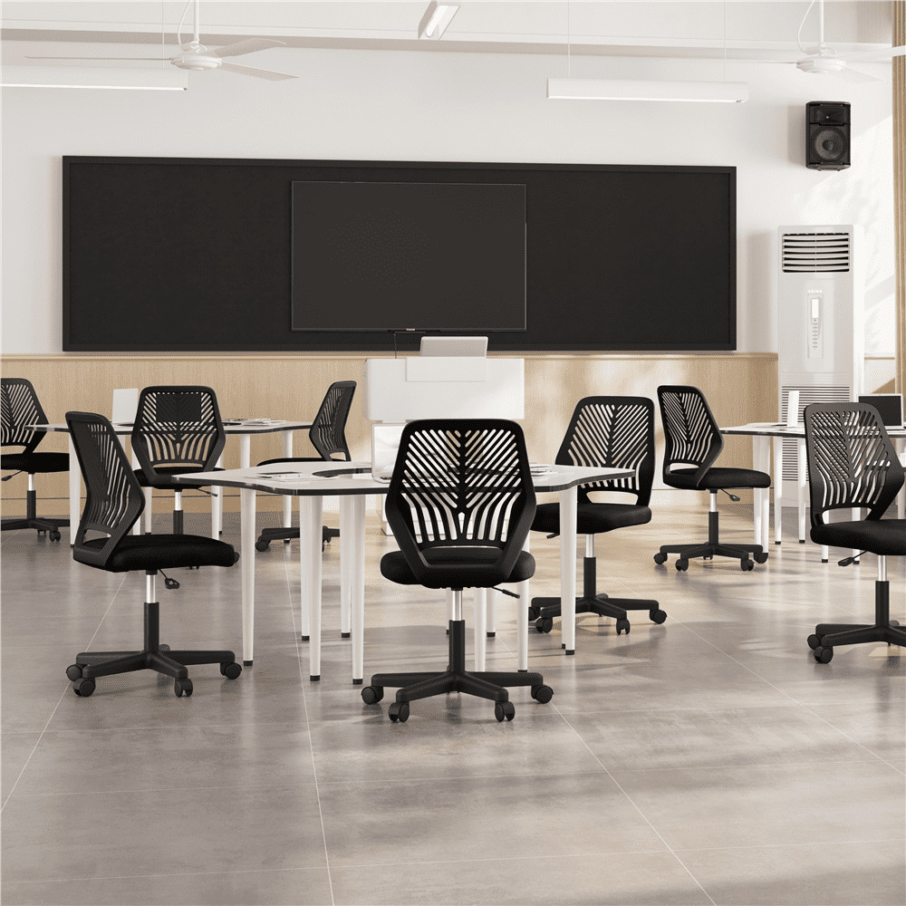 Adjustable Armless Mid Back Office Chair Black