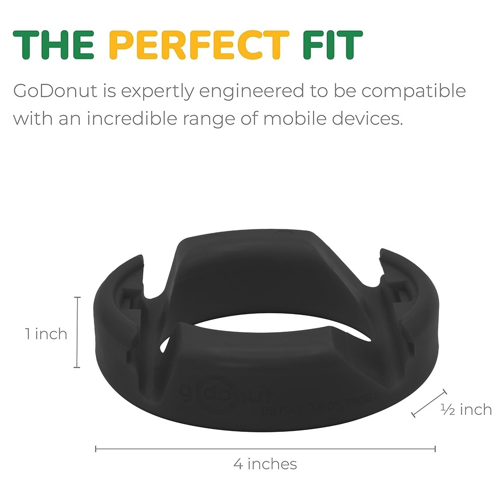 GoDonut Original – Smartphone and Tablet Stand – Compatible Medium, Black