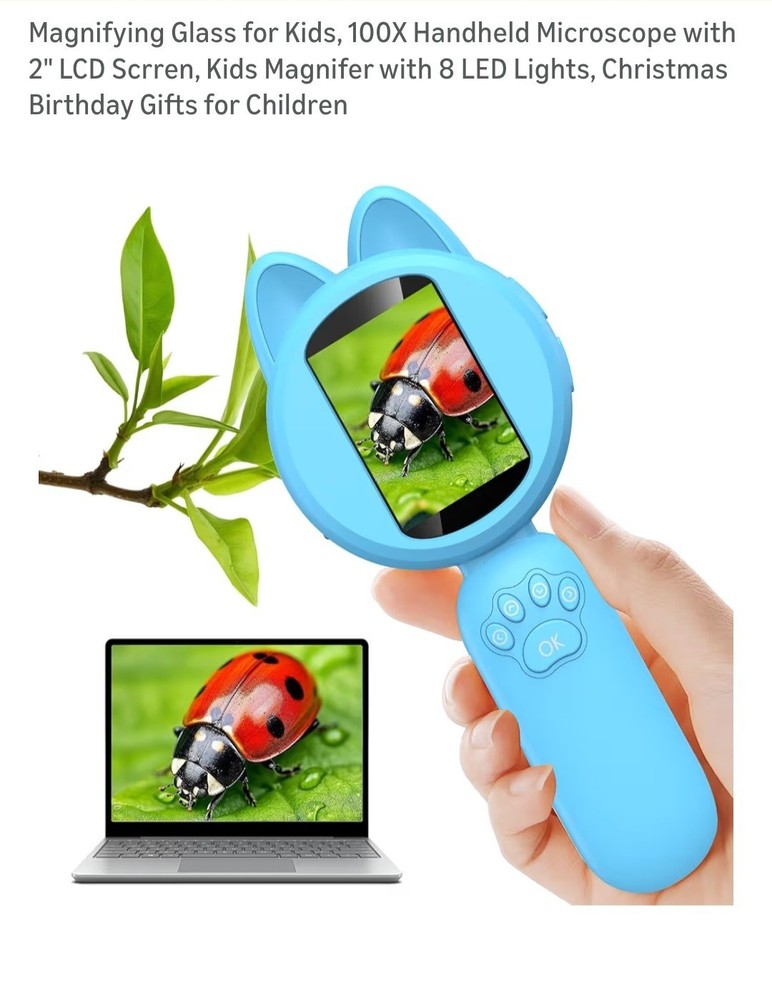 Microscope for Kids - Portable Handheld Magnifying Glass Digital Microscope4546