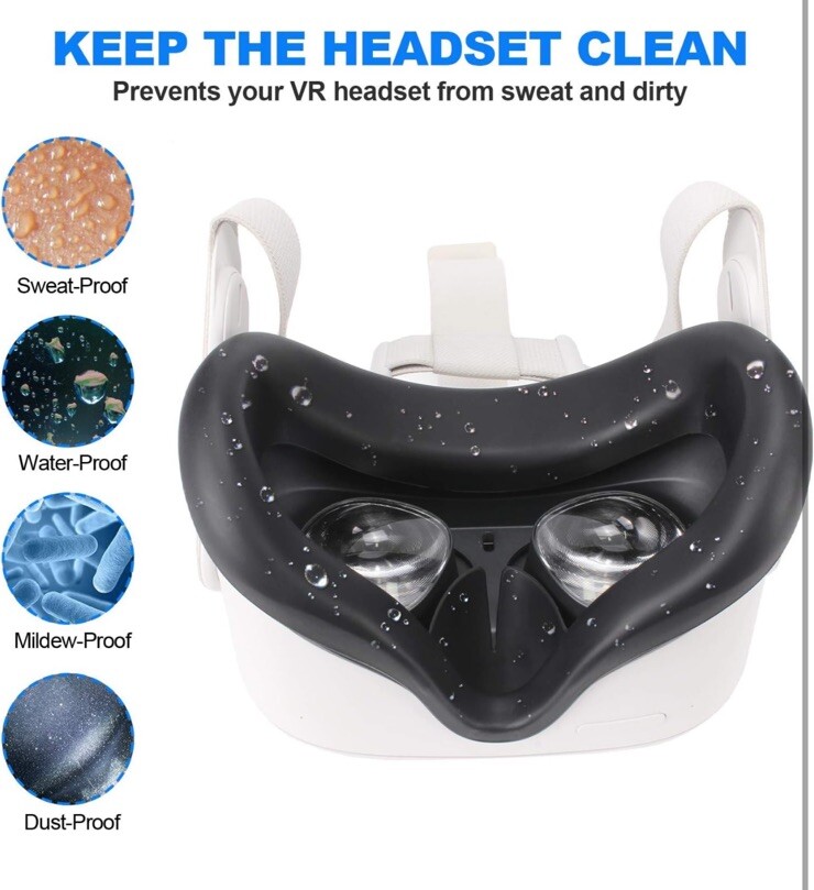VR Headset Silicon Face Cover & Lens Protective Set only for Oculus Quest 2 USPS