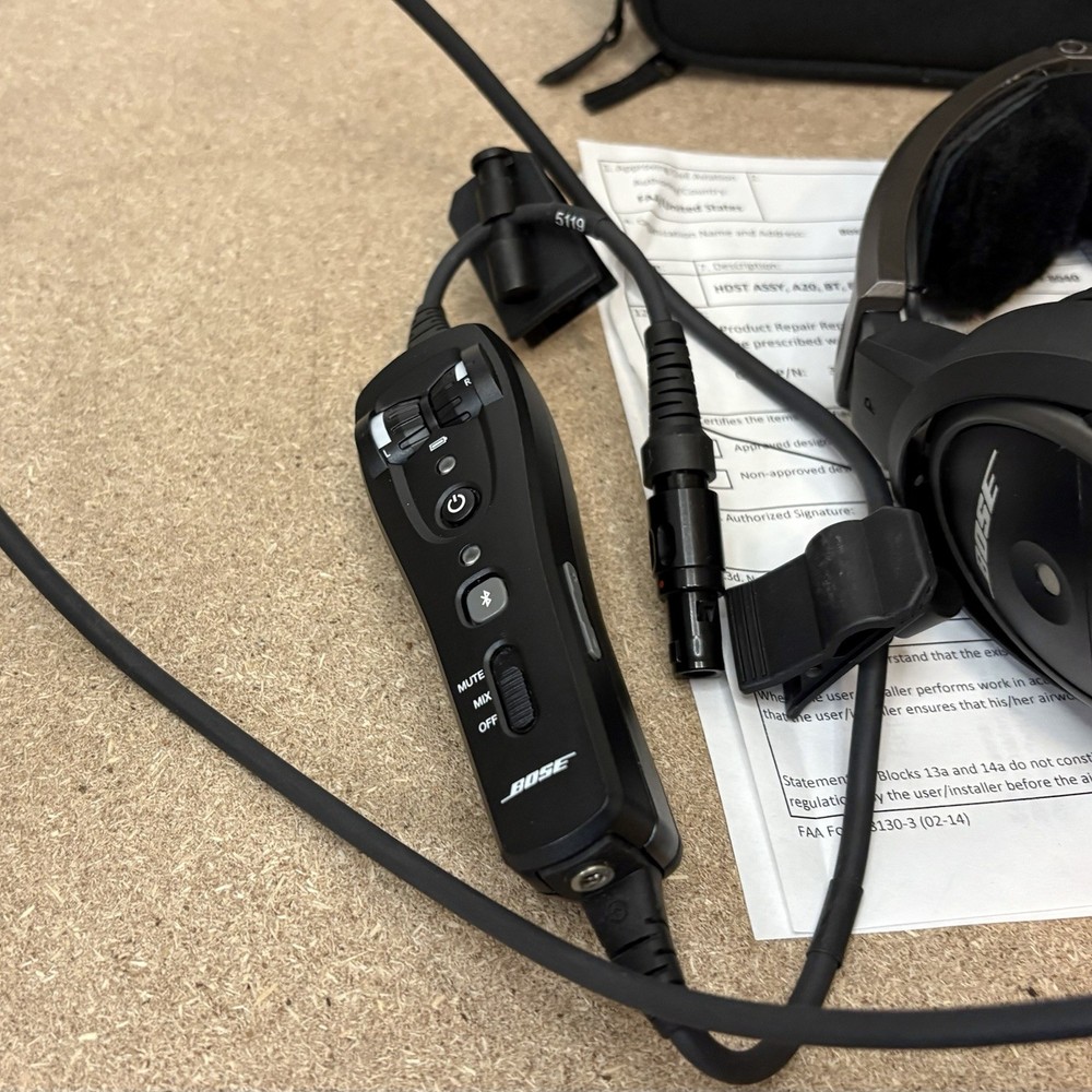 Refurbished Bose A20 ANR Aviation Headset Single Lemo Plug With Bluetooth