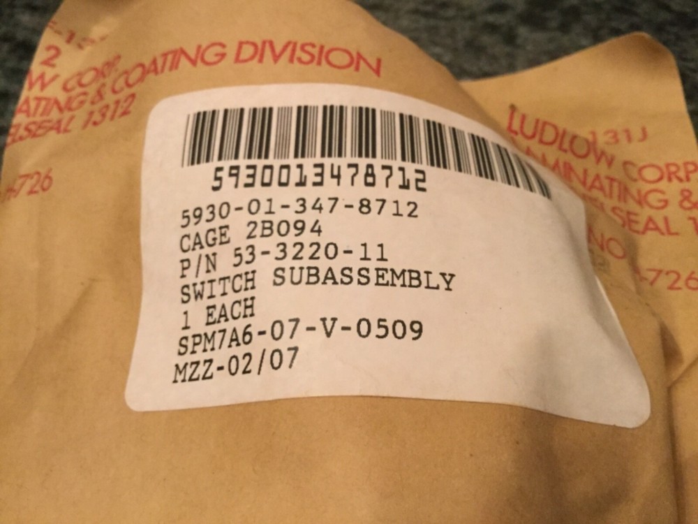 DRS power control systems switch subassembly RESET panel mount LOPACS system