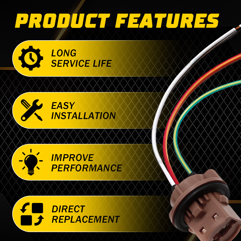 Universal Pigtail Wire Female Socket 7443 Two Harness Brake Stop Tail Replace