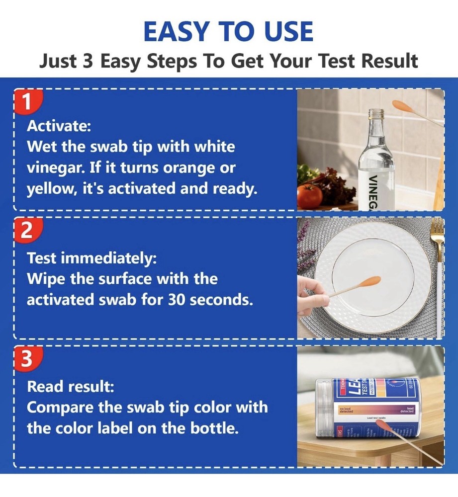 Lead Paint Test Kit: 60 Swabs Accurately Formulated Lead Test Kit Testing for...