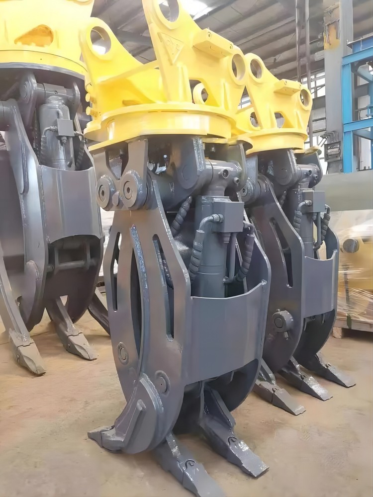 Excavator Hydraulic Grapple Rotating Grab For 4-6 ton Excavator Attachment