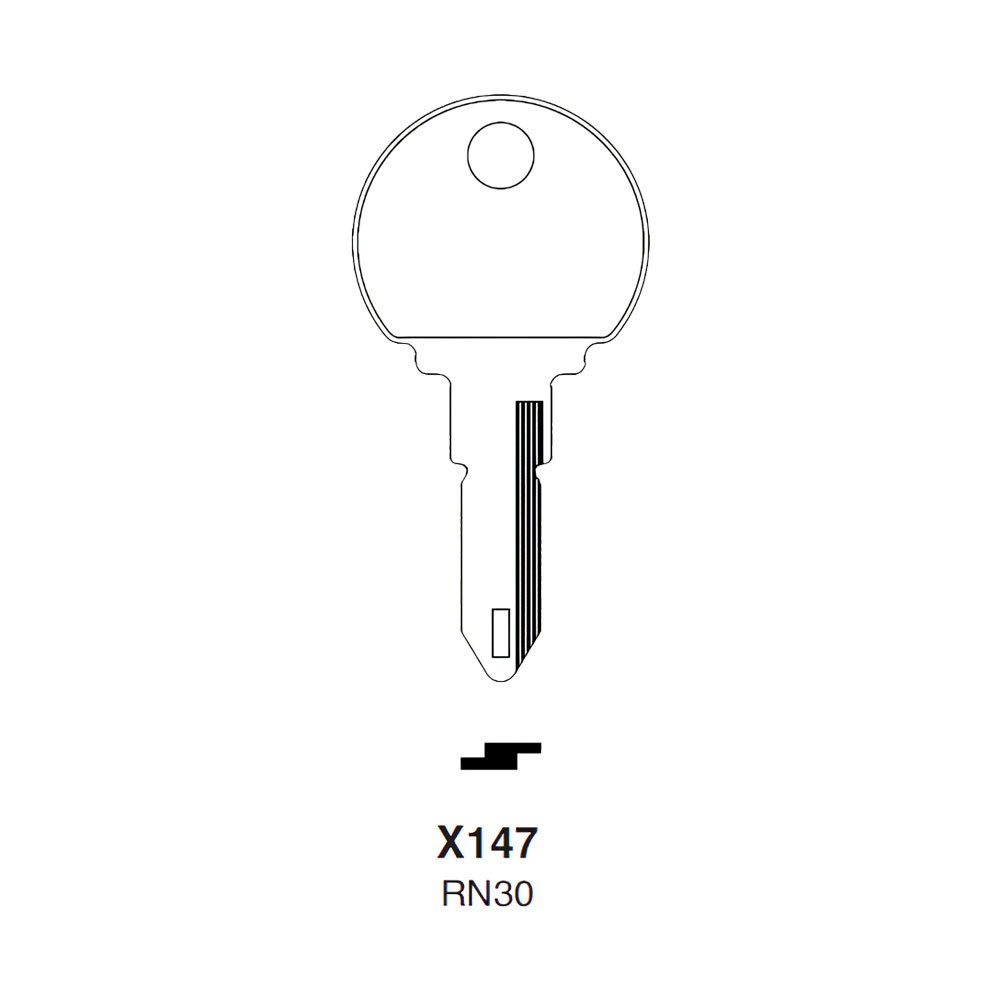 RN30 / X147 Key Blank Nickel