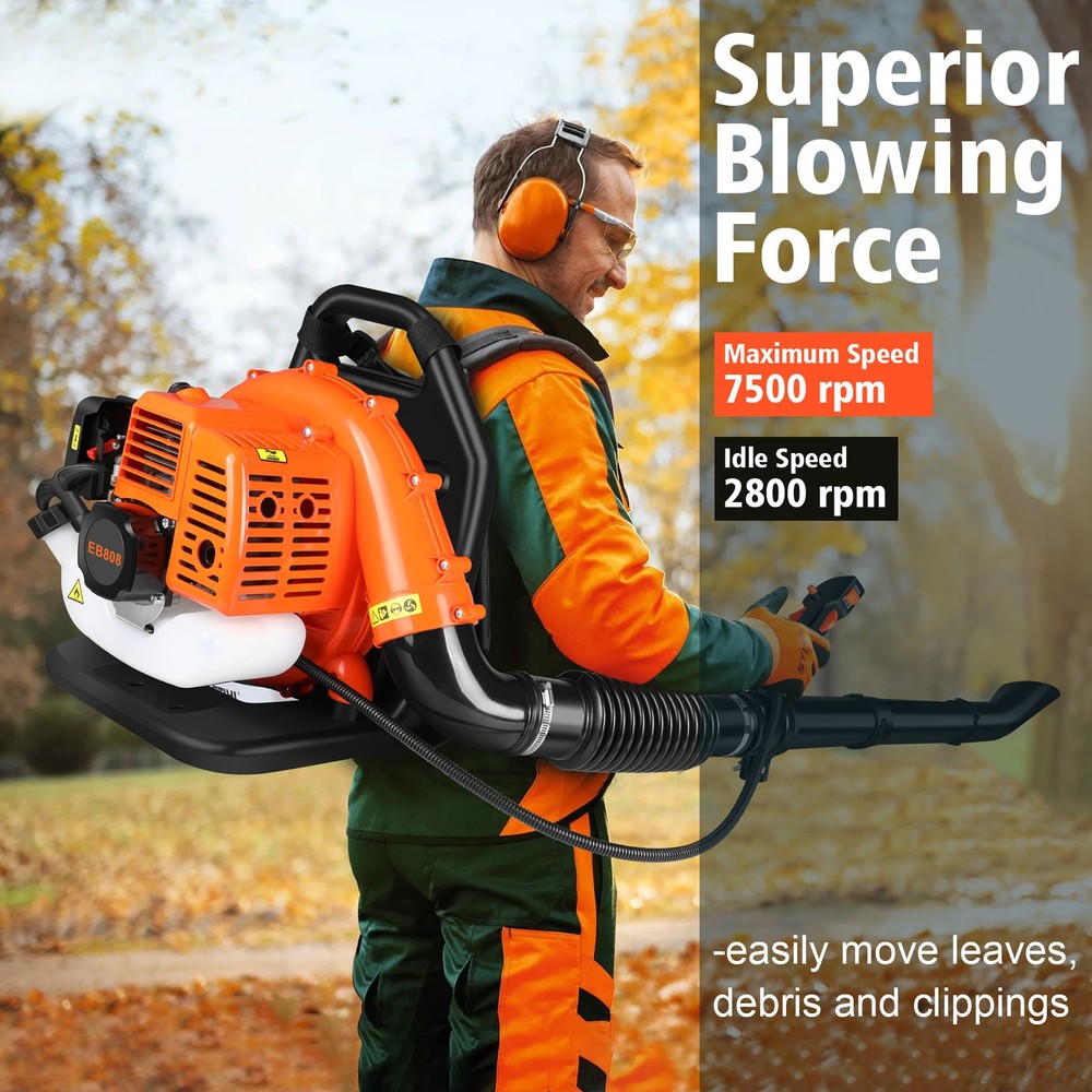 ✅Commercial Leaf Blower Snow Blower Backpack 43 CC 2-Stroke Gas Powered Engine
