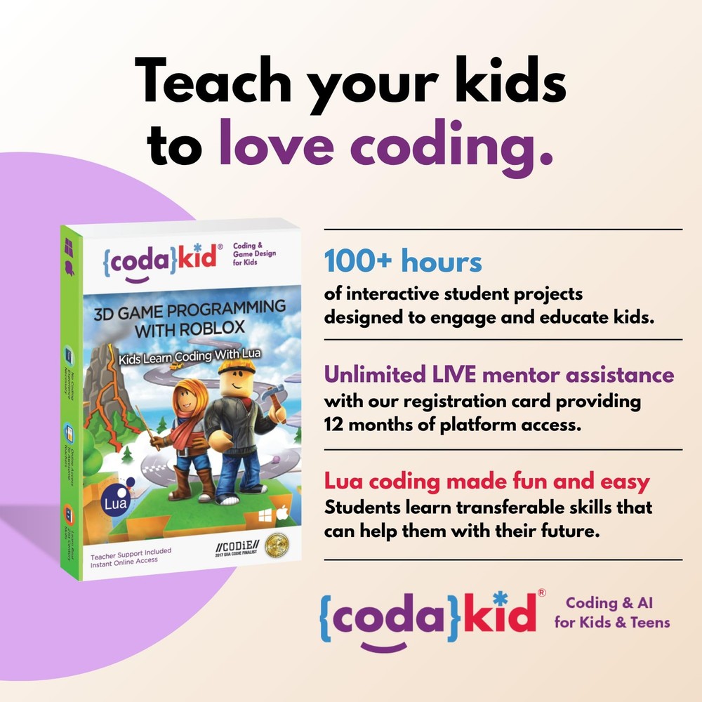 Roblox Coding Award Winning Coding for Kids Ages 9 with Online Mentoring