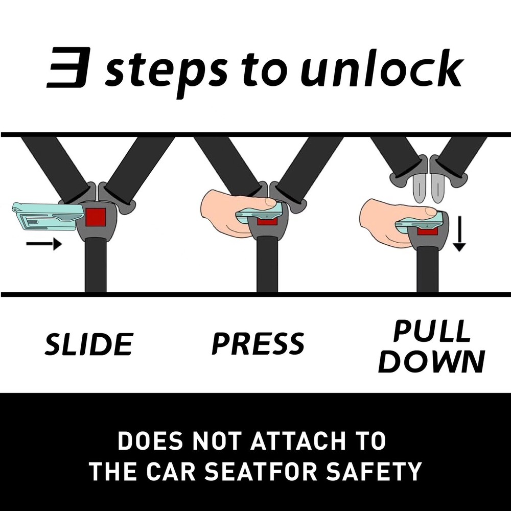 Universal Easy Release Car Seat Unbuckle Unlock Tool Key With Keychain 2 pack