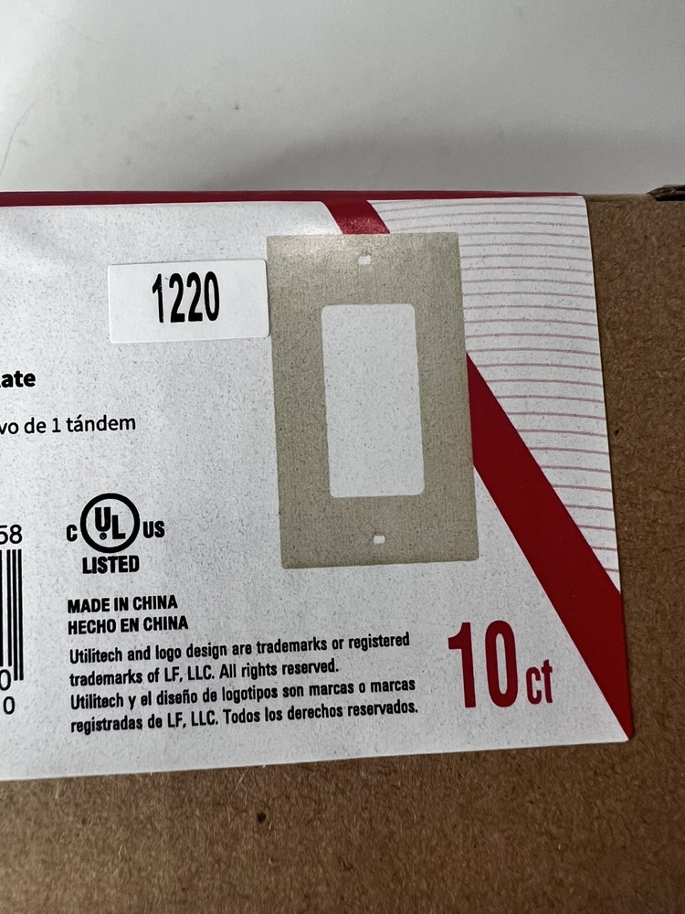 Utilitech 1-Gang Standard Decorator Wall Plate, Ivory (10-Pack)