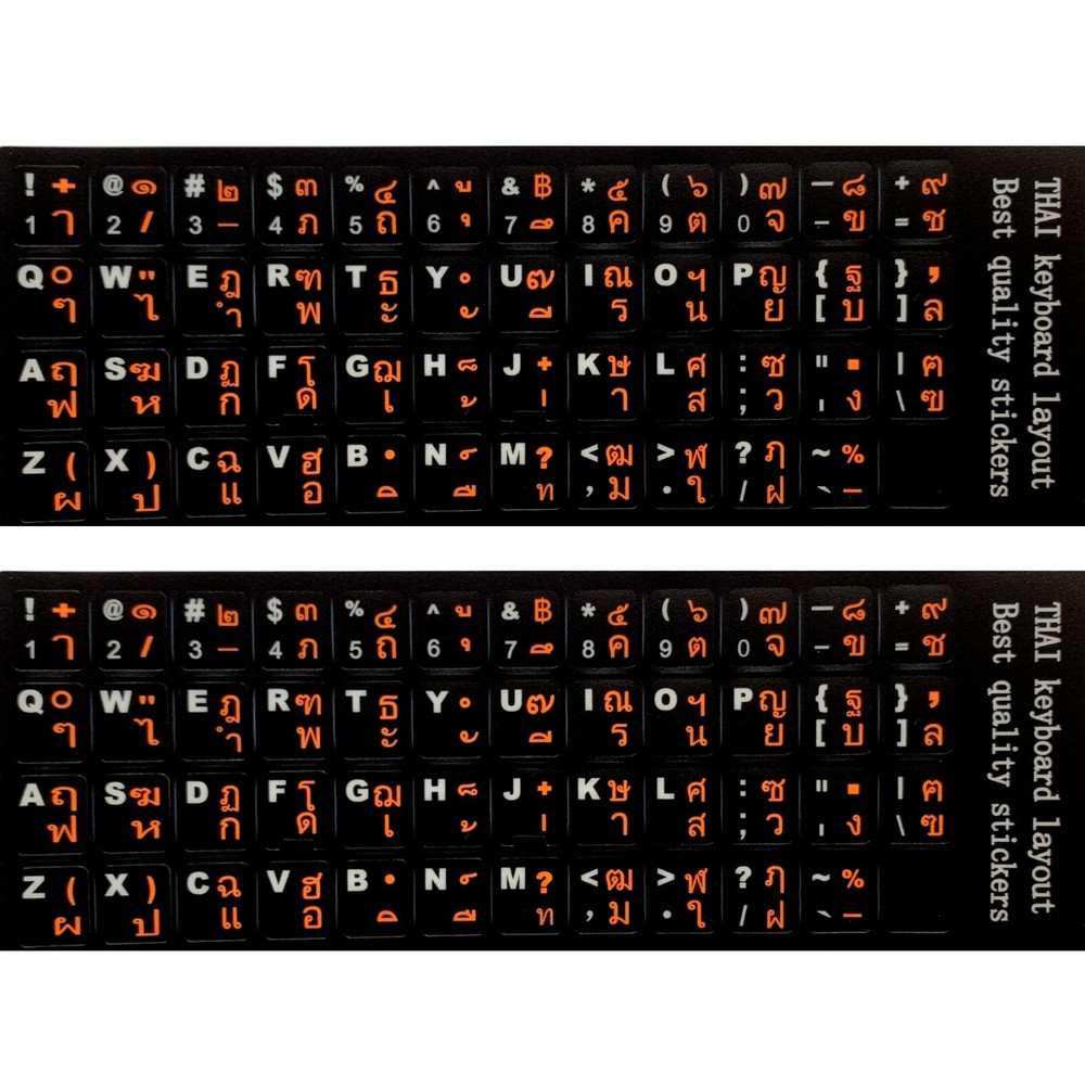 2 PCS Thai keyboard stickers Waterproof Replacement Computer Laptop Keyboard