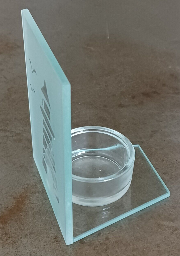 Glass Lighthouse Candle Holder 4.25" Tall