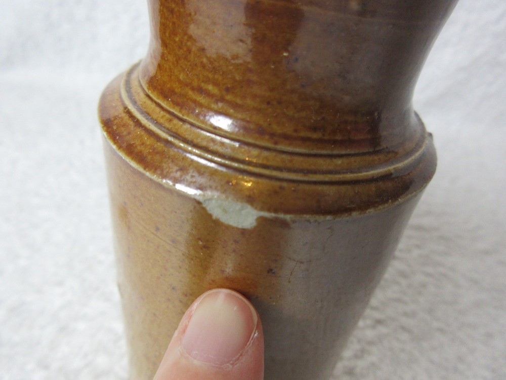3 Vintage Brown Heavy Ceramic Stoneware Bottles