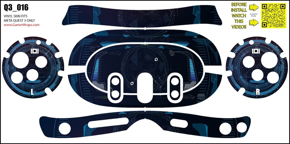 Skin wrap that fits Quest 3 (design 016)