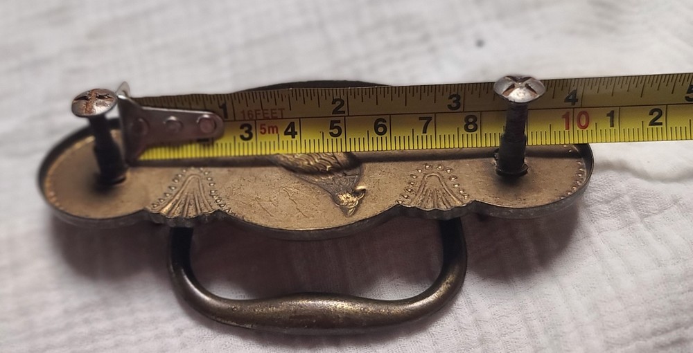 2 Vintage Ornamental Brass Drawer Pulls With Grouse Birds