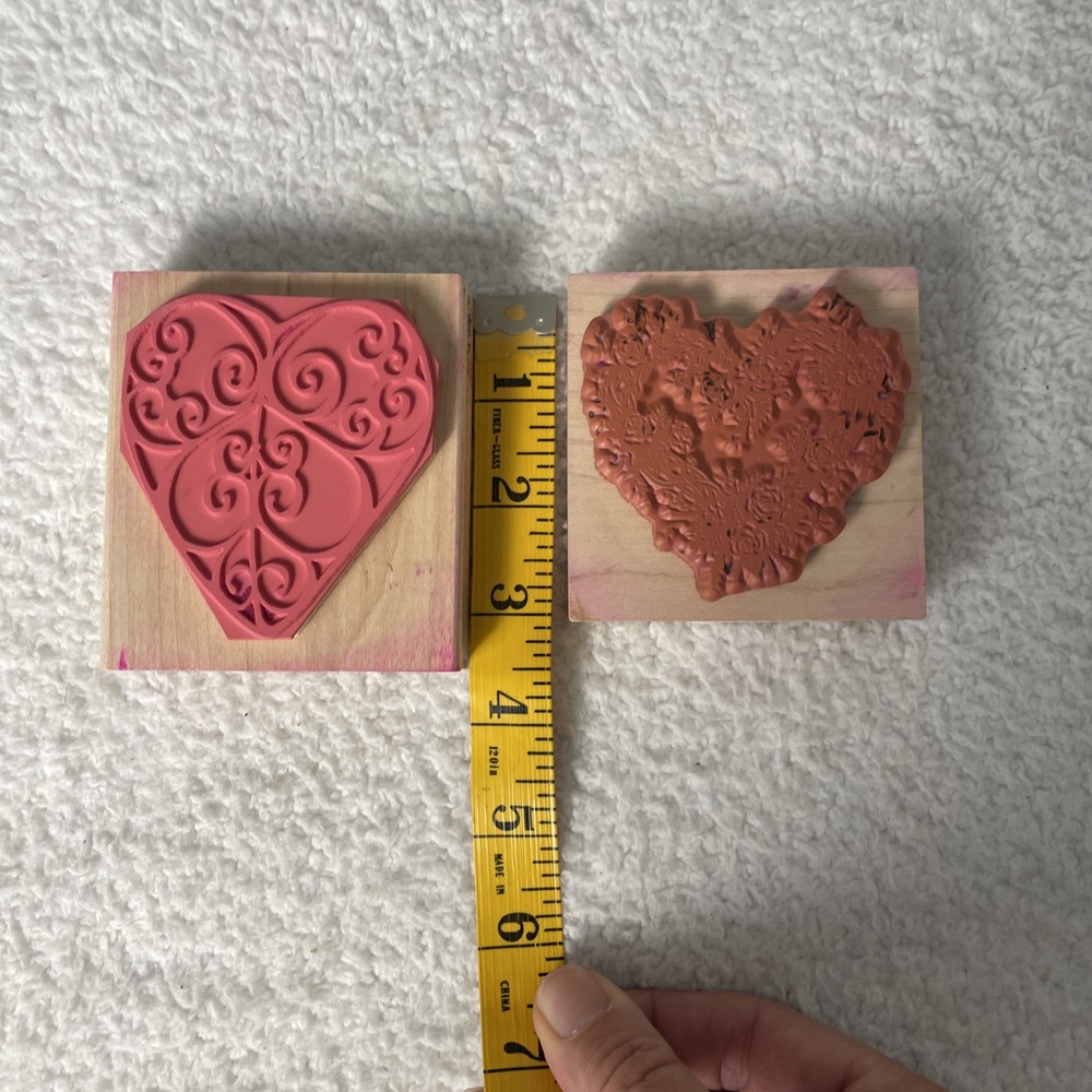 2 Heart Rubber Stamps. Crafts