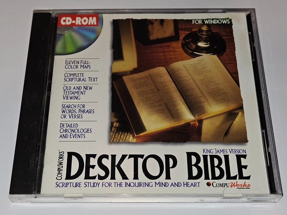 CompuWorks Desktop Bible CD-ROM for Windows King James Version 1994 WizardWorks