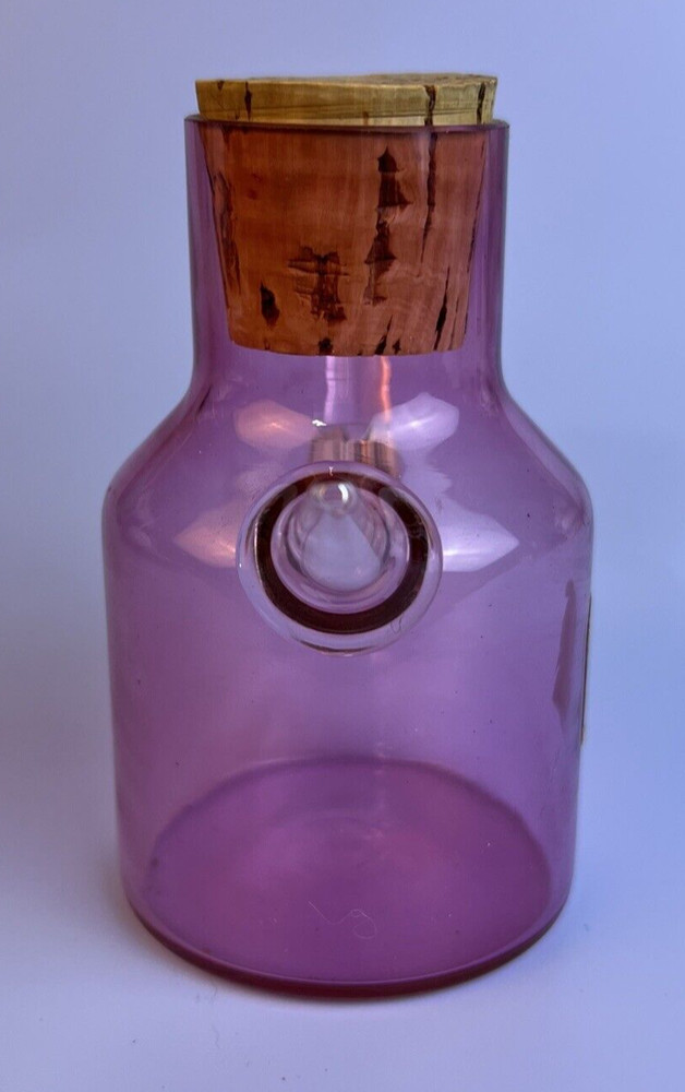 Pilgrim Glass Blown Glass Mini Pitcher ~ Cranberry with Clear Handle