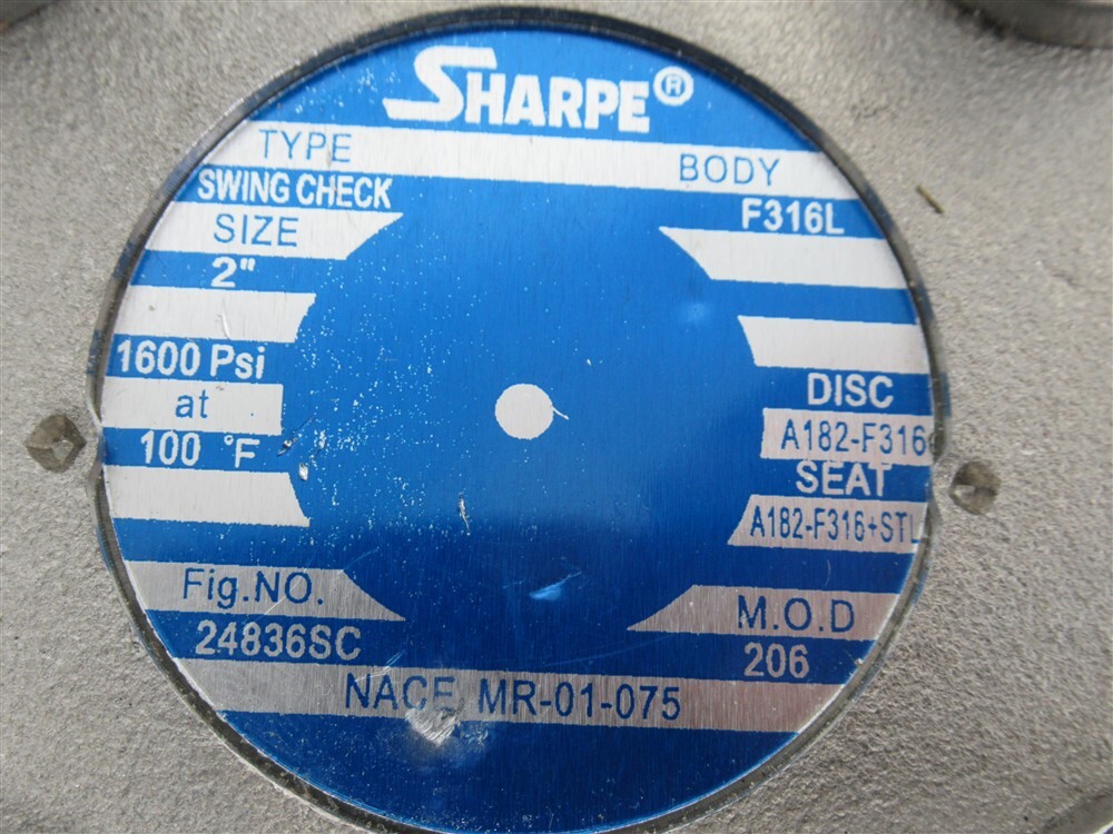 Sharp 24836SC , 2" Socket Weld Swing Check Valve