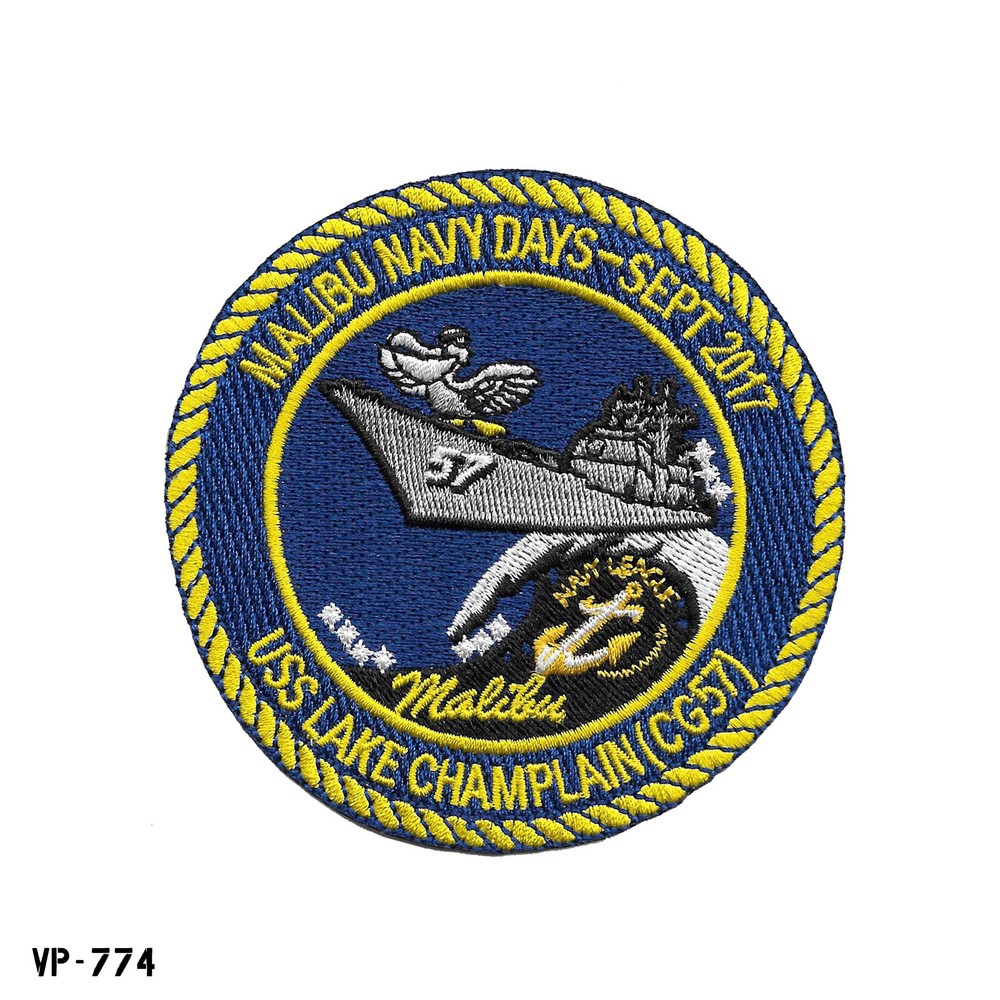 Mailbu Navy Days Sept 2017 USS Lake Champlain (CG57) US Navy Patch ~ Vanguard