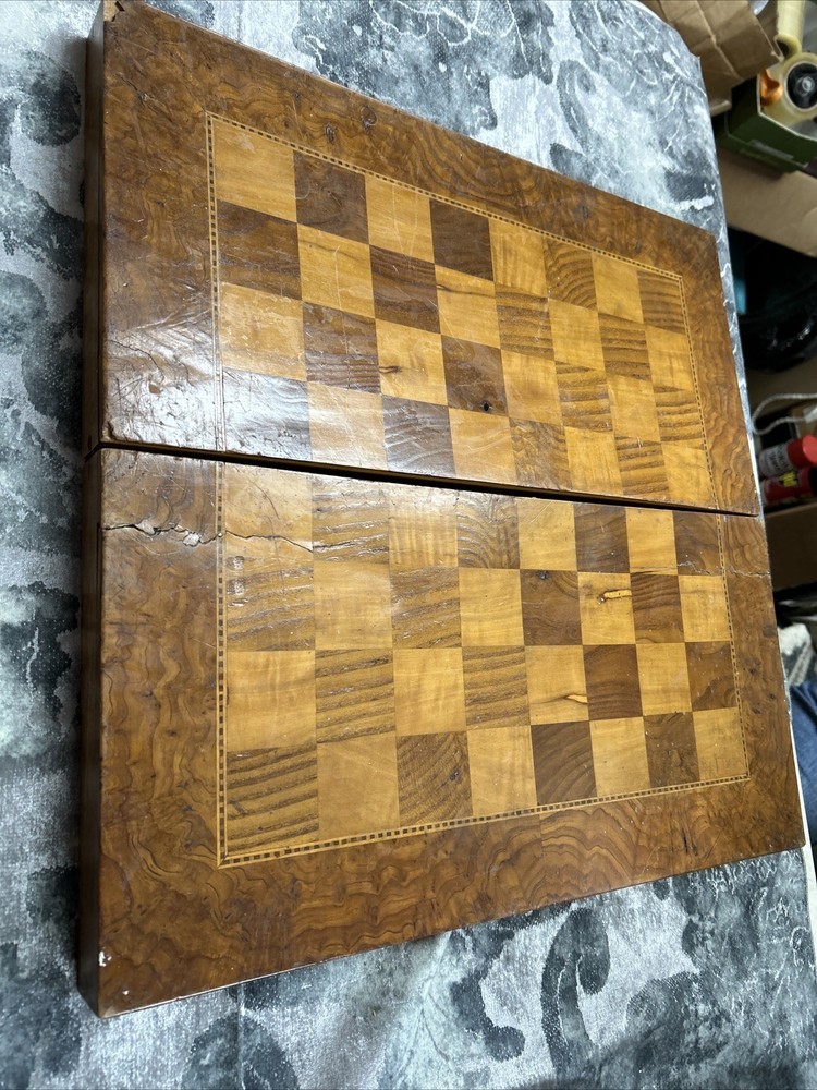 Vintage Middle Eastern Handmade Wooden Backgammon Board  19" X 19"