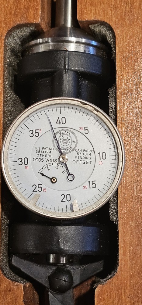 Blake 801 Precision Coaxial Dial Indicator Centering .0005” Wood Case