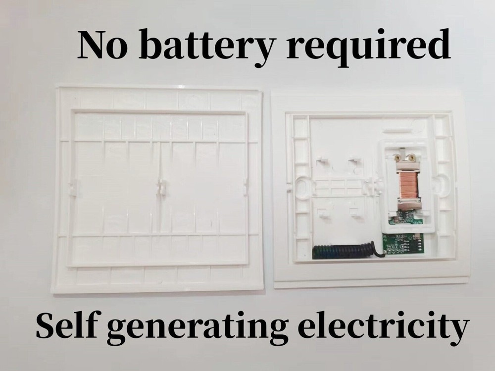 5 pcs Self-generating electricity Wireless remote control light switch 1-on-2