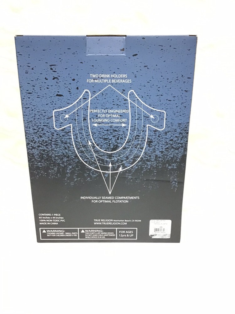 TRUE RELIGION Pool Float Gold With Two Cup Holders Brand New