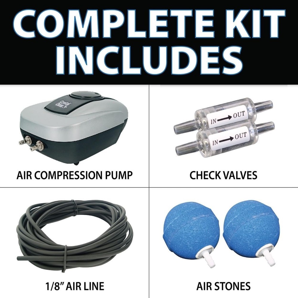Small Pond Aerator Kit - Whisper Quiet Water Oxygenation