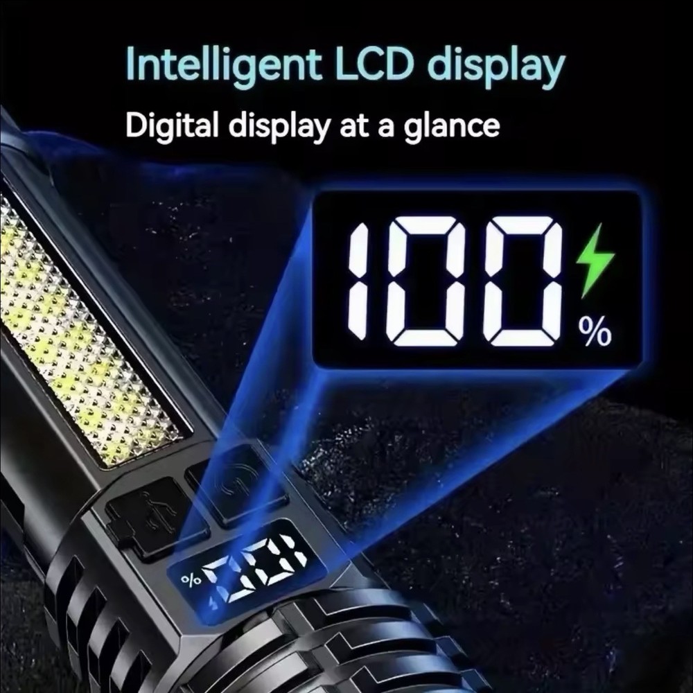 1000000 Lumens Super-Bright LED Tactical Flashlight Rechargeable COB Work Light
