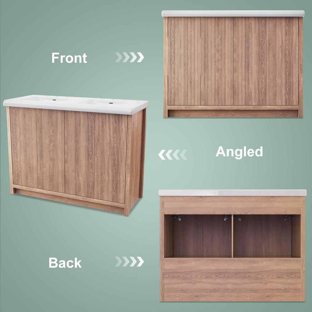 47" Double Sink Bathroom Vanity Cabinet Modern Style