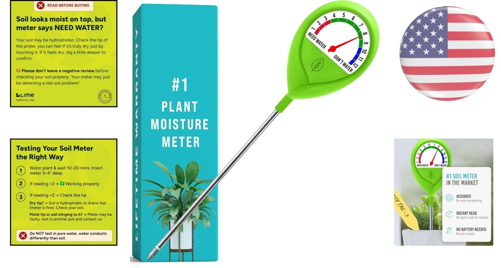 Compact Soil Moisture Meter for Plants - Ensuring Optimal Hydration Effortlessly