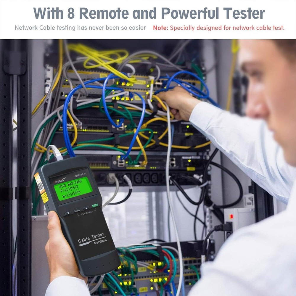 NOYAFA NF-8108M Network Cable Tester Wire Length Tester with 8 Remote Units