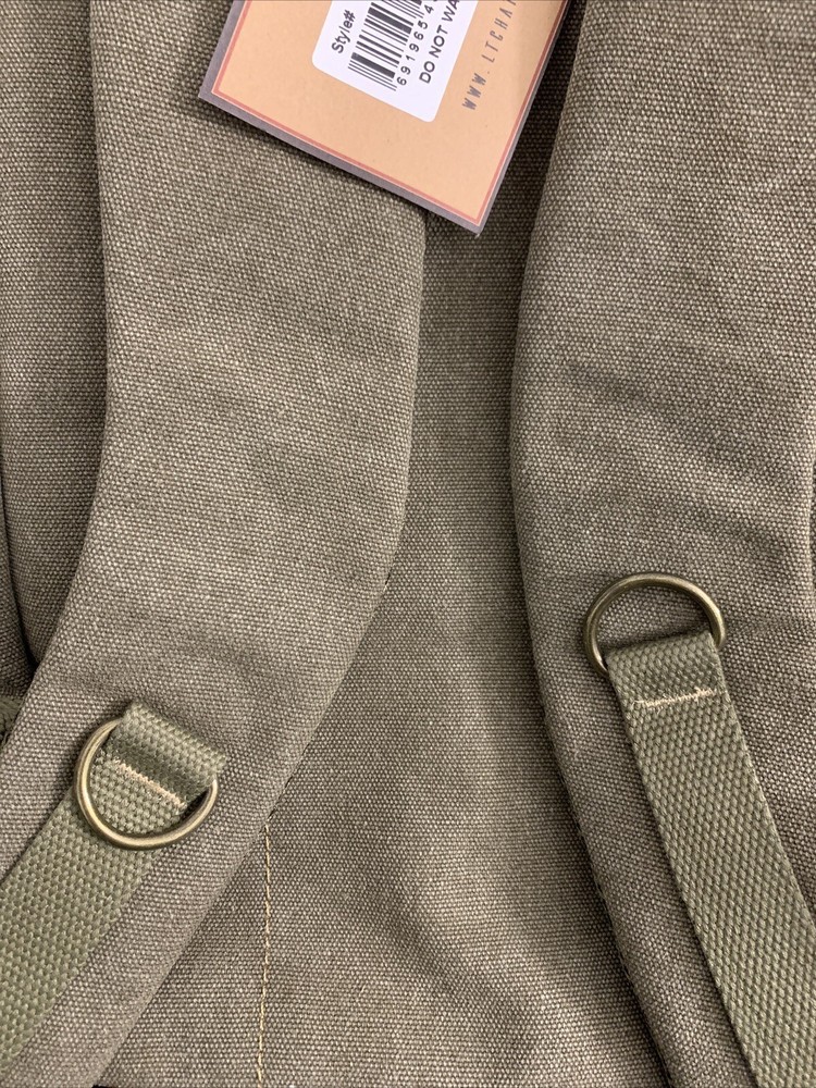 Eurosport Canvas Backpack Bag Olive Green #B703