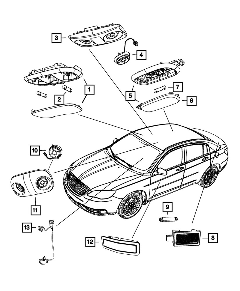 Genuine Mopar Courtesy Lamp 68101617AA